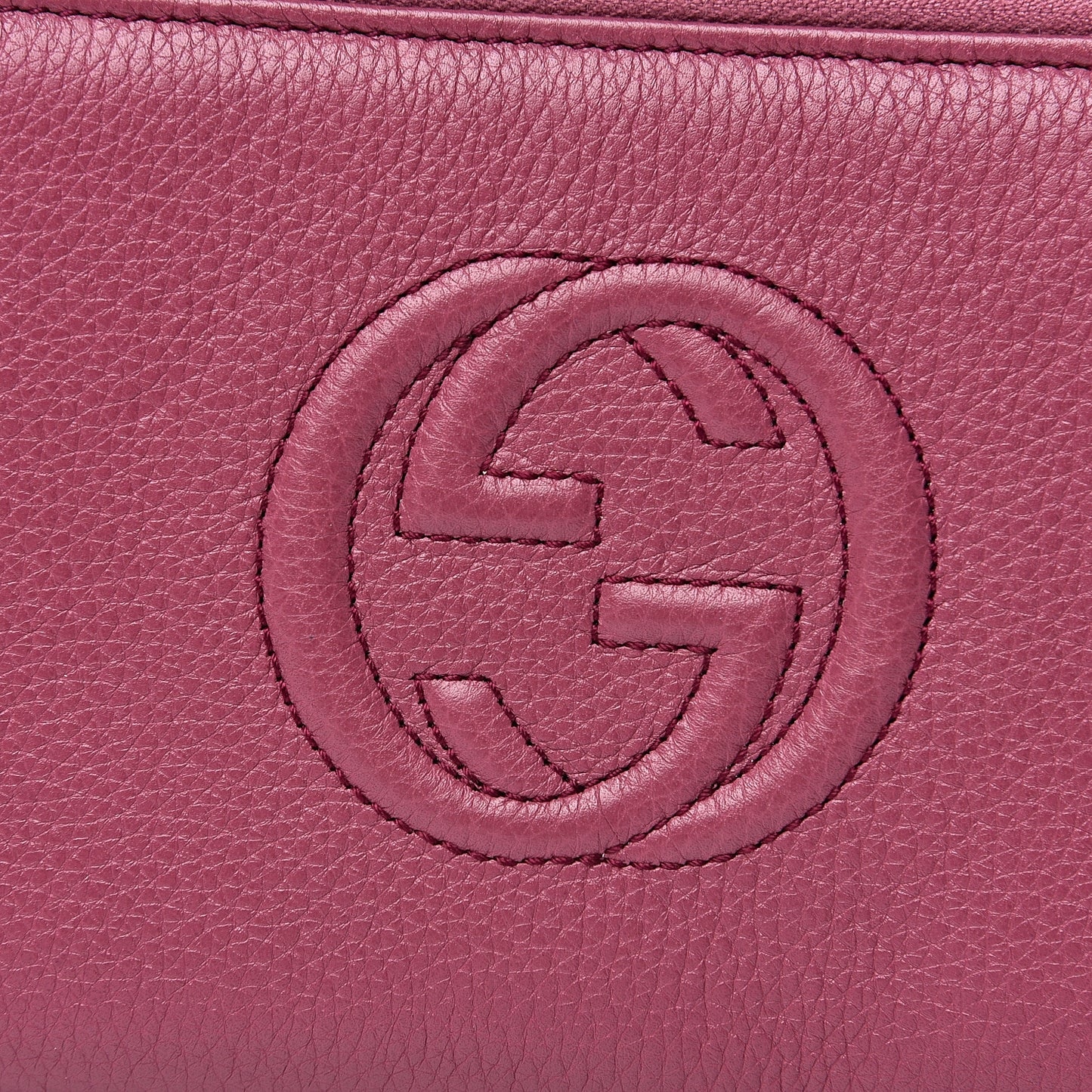 Pebbled Calfskin Soho Zip Around Wallet Peonia Flower
