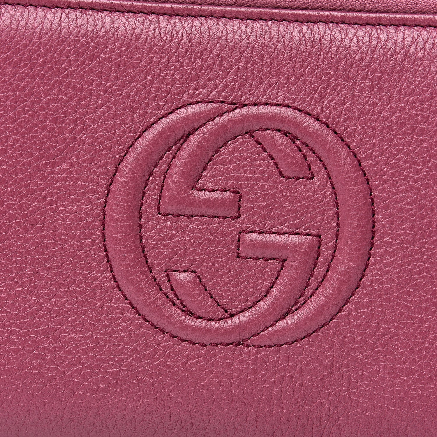 Gucci Pebbled Calfskin Soho Zip Around Wallet Peonia Flower 7 of 10