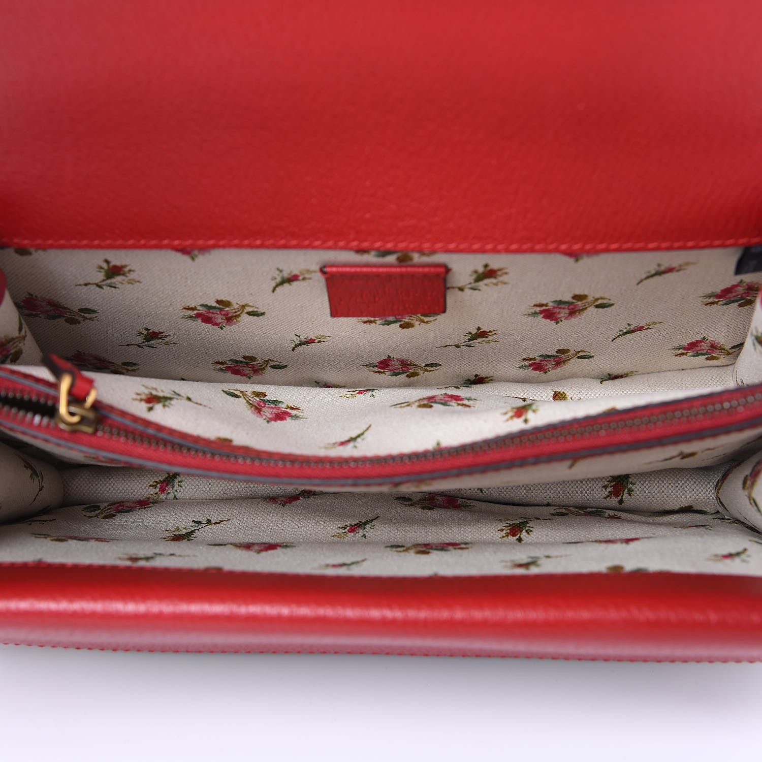 Gucci Calfskin Web Floral Embroidered Small Dionysus Shoulder Bag Hibiscus Red 5 of 9