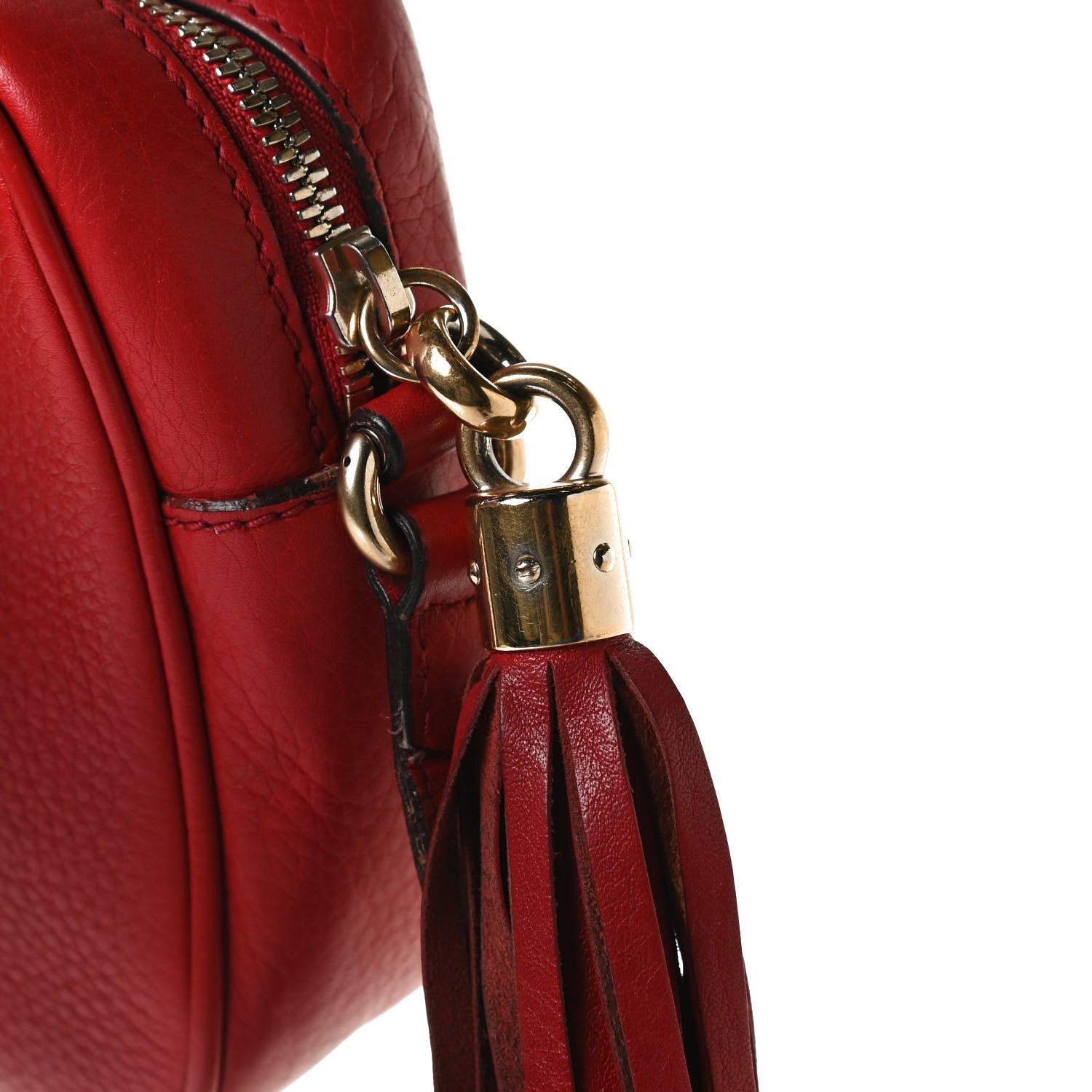 Gucci Pebbled Calfskin Small Soho Disco Bag Tabasco Red 13 of 14
