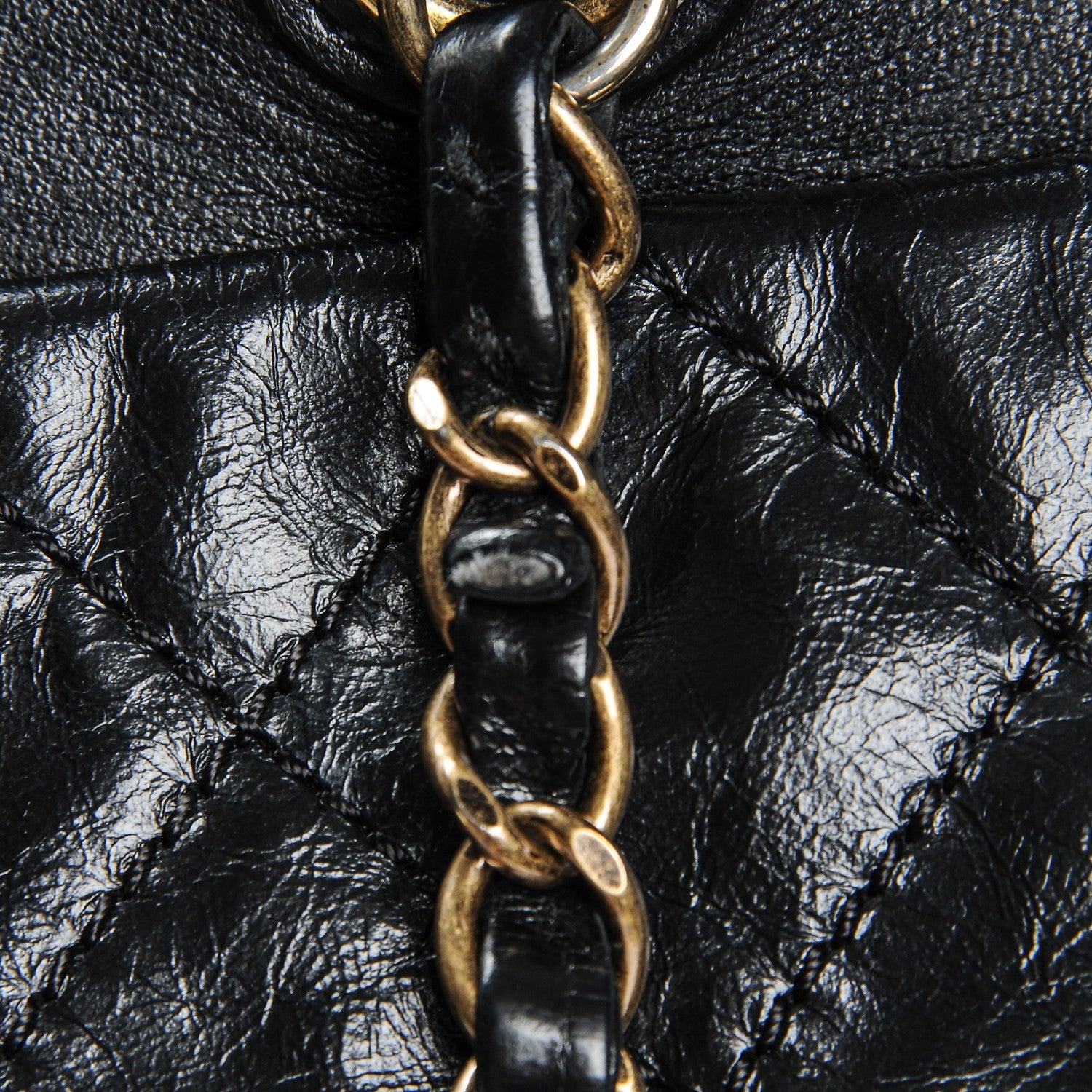 Chanel Glazed Calfskin Stingray Large Bindi CC Tote Black 11 of 12