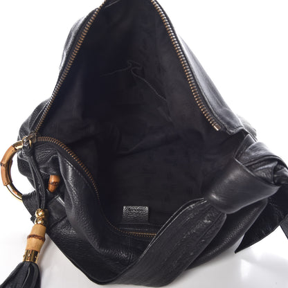 Gucci Pebbled Calfskin Medium Jungle Hobo Black 5 of 9