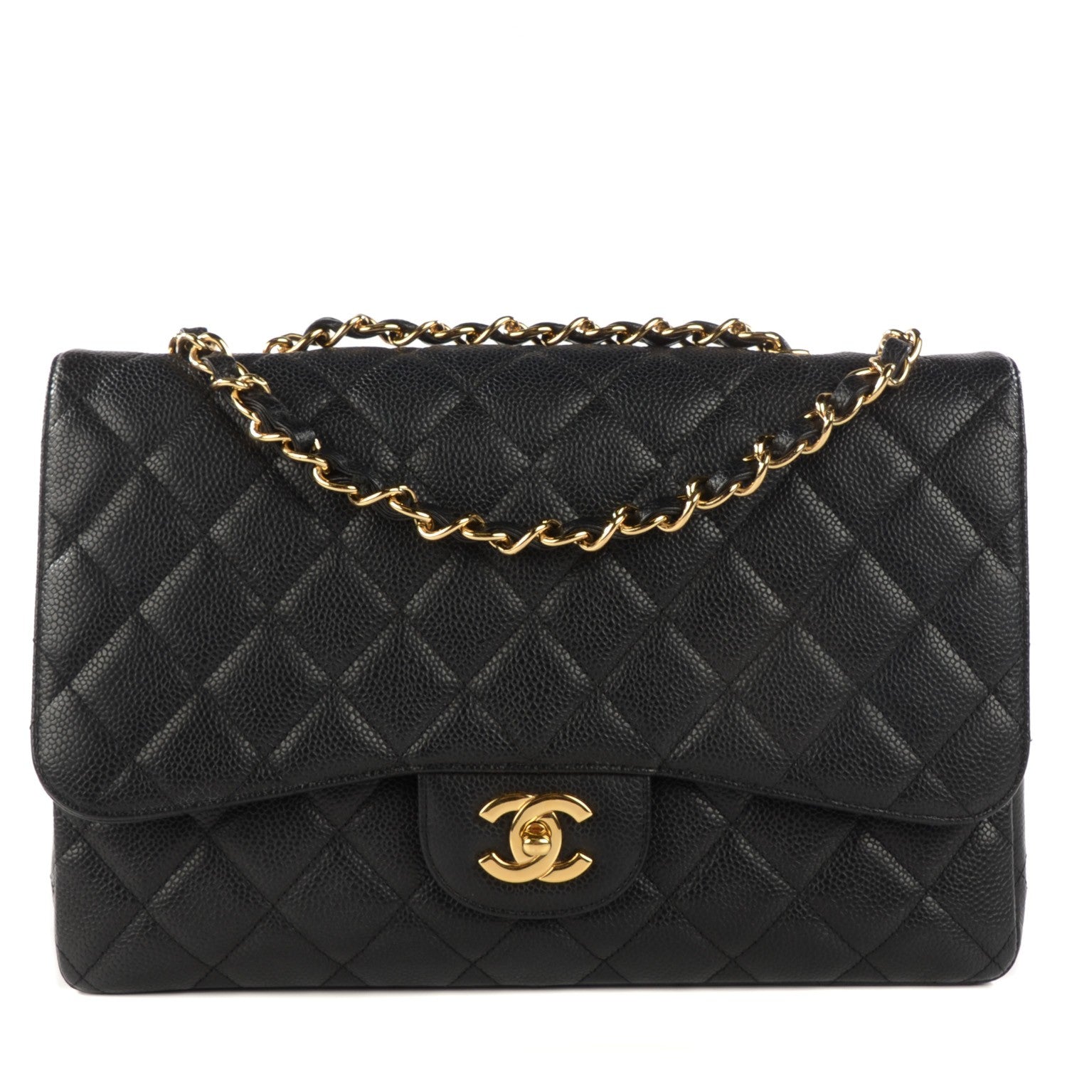 Chanel Caviar Quilted Jumbo Single Flap Black 1 of 8