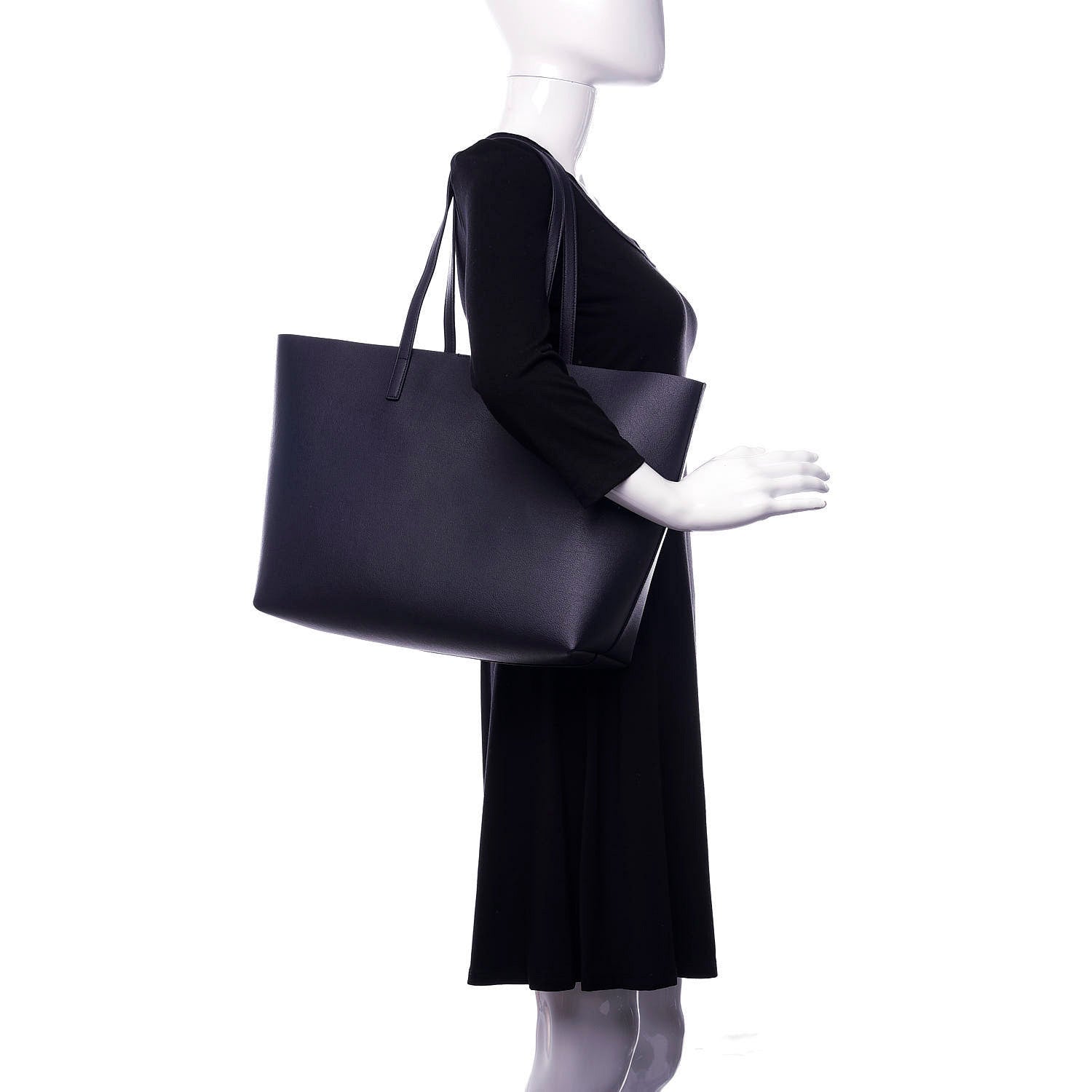 Saint Laurent Calfskin Large Shopping Tote Deep Marine 2 of 10