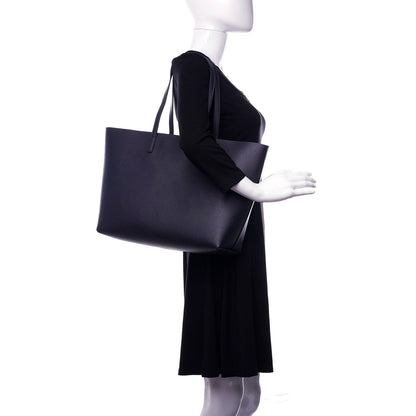Saint Laurent Calfskin Large Shopping Tote Deep Marine 2 of 10