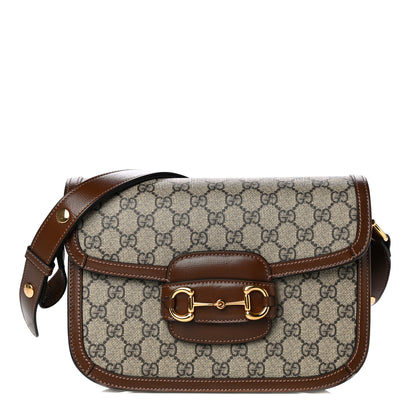 Gucci GG Supreme Monogram Horsebit 1955 Shoulder Bag Beige Brown Sugar 1 of 10