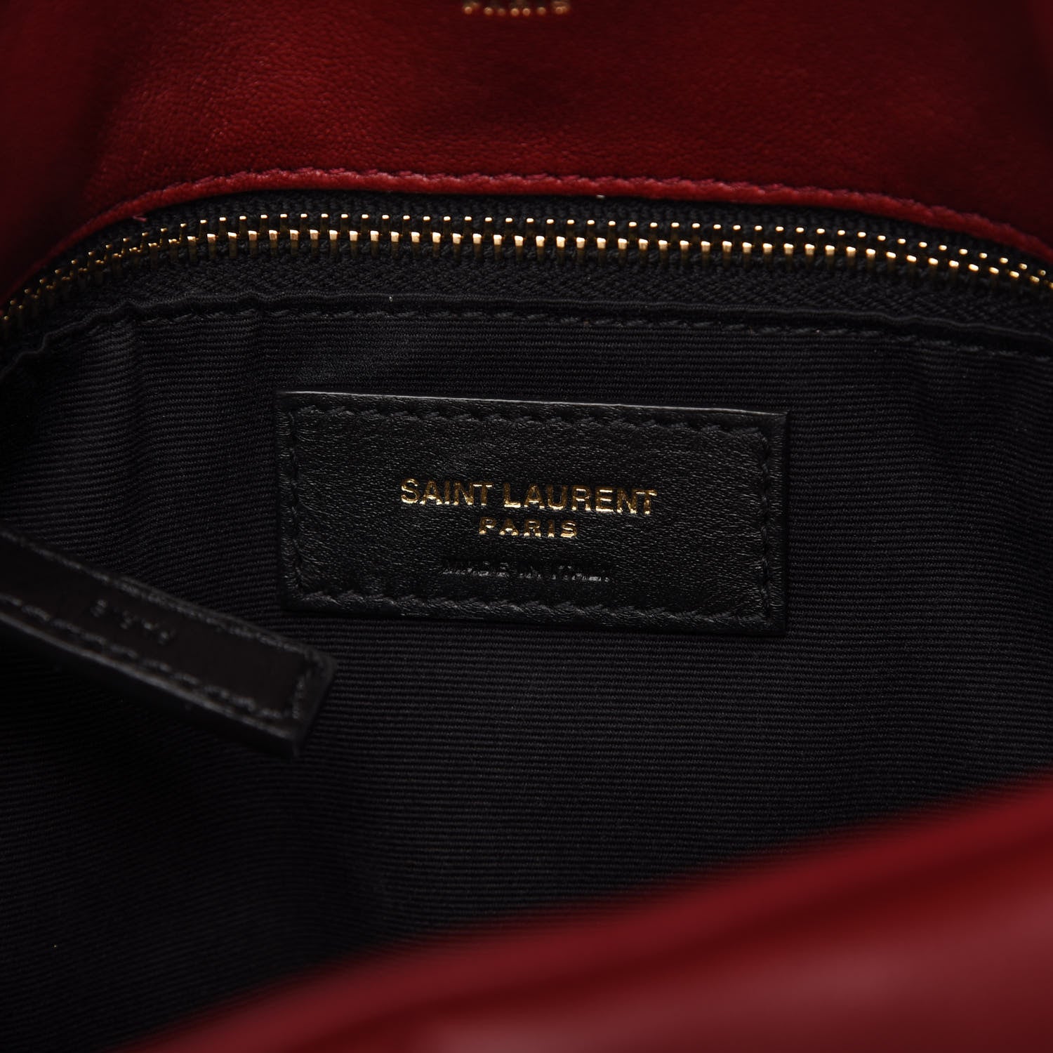 Saint Laurent Lambskin Quilted Small Loulou Puffer Monogram Chain Satchel Opyum Red 8 of 10