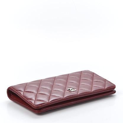 Chanel Lambskin Quilted Yen Wallet Red 3 of 11