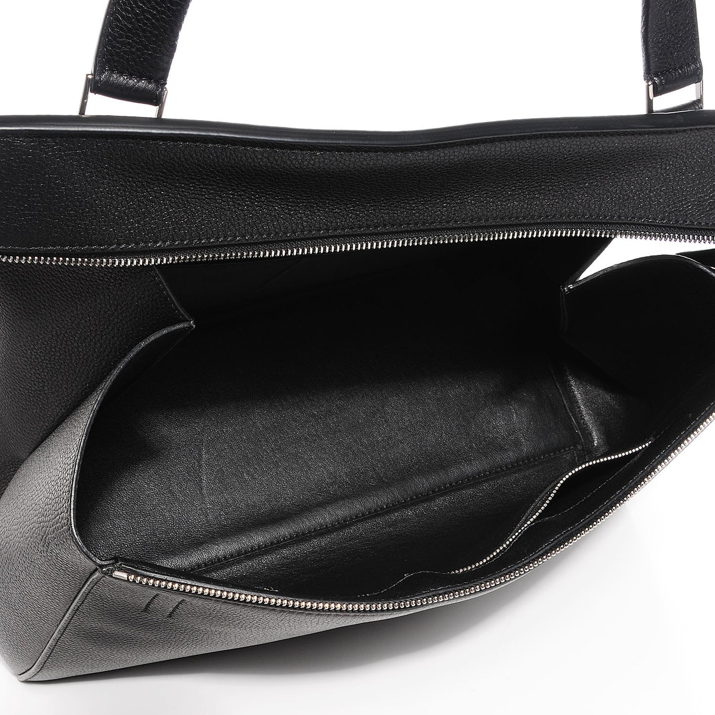 Grained Calfskin Large Edge Shoulder Bag Black