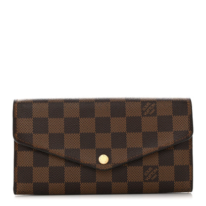 Louis Vuitton Damier Ebene Sarah Wallet NM Rose Ballerine 1 of 6
