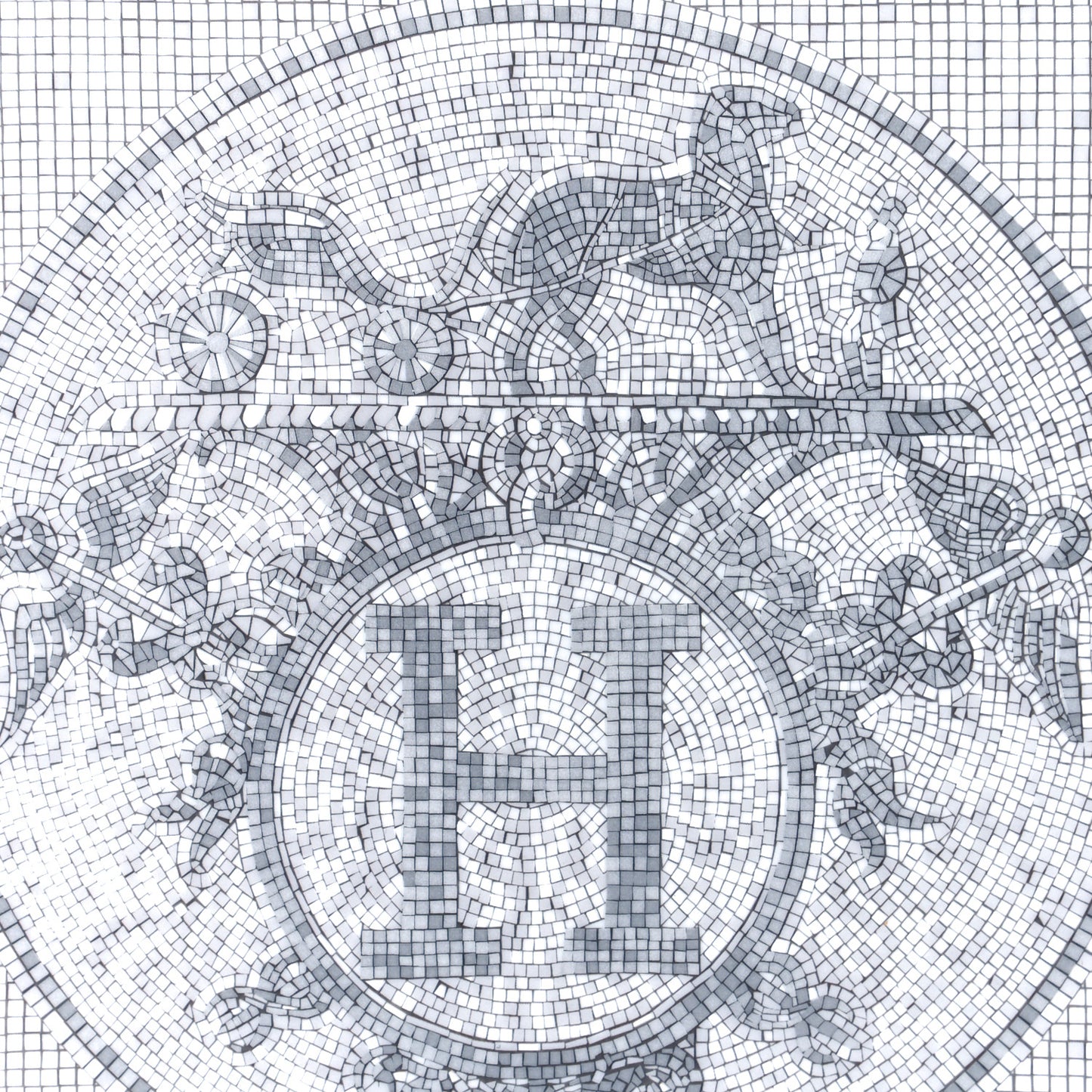 Porcelain Mosaique au 24 Platine Square Plate