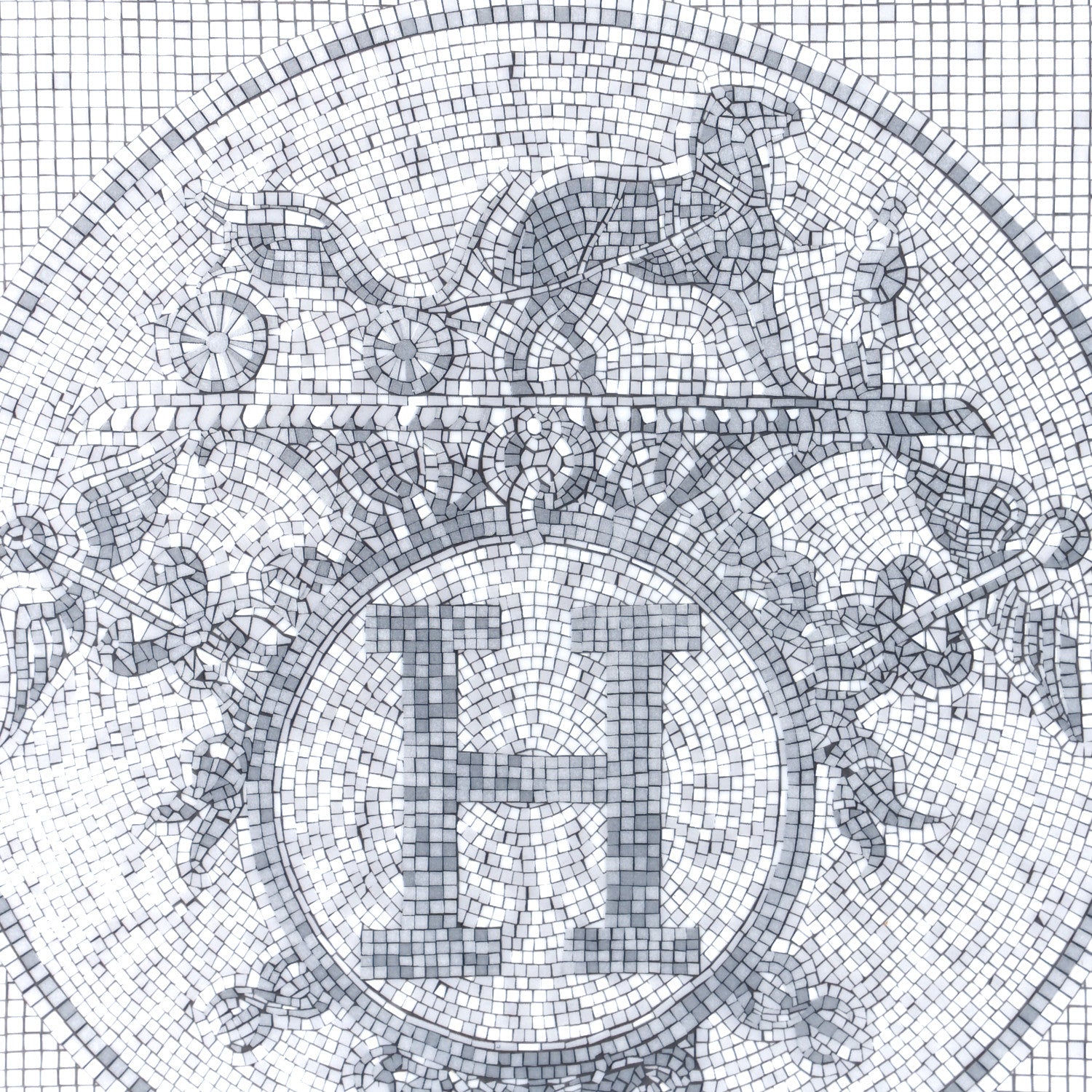 Hermes Porcelain Mosaique au 24 Platine Square Plate 3 of 3
