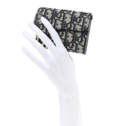 Christian Dior Oblique Saddle Card Holder Blue 2 of 9
