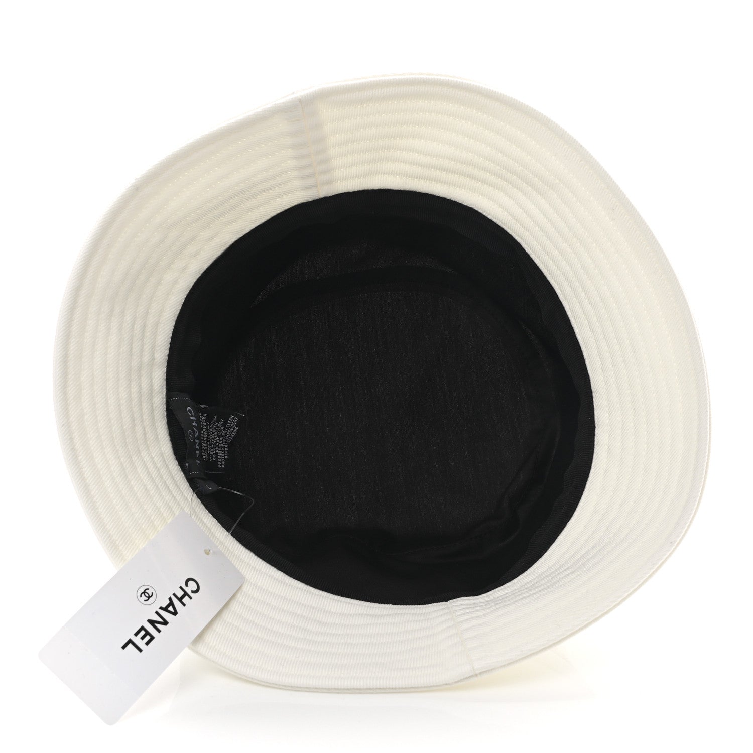 Chanel Fabric Logo Bucket Hat L White 7 of 8