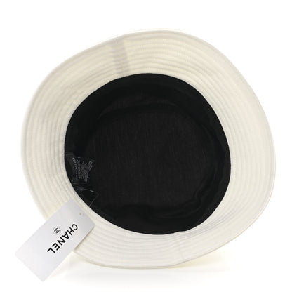 Chanel Fabric Logo Bucket Hat L White 7 of 8
