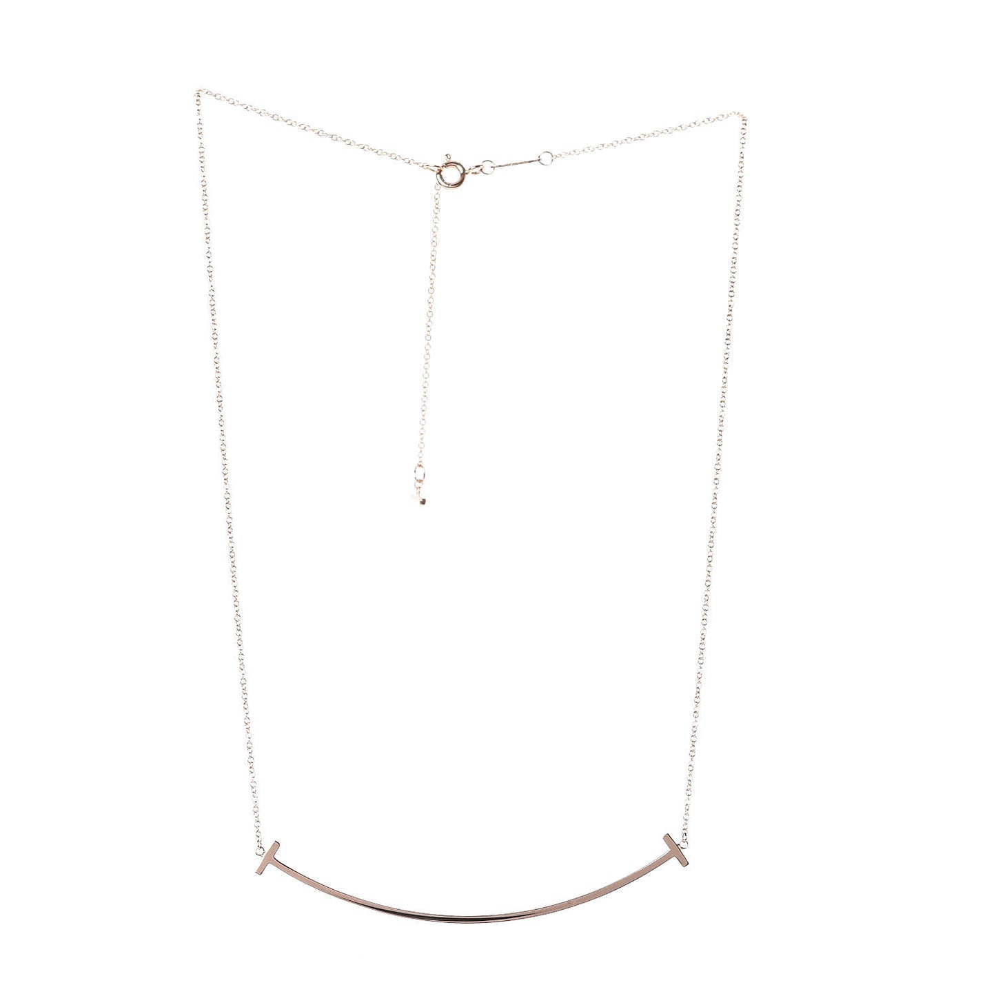 18K Rose Gold T Smile Pendant Necklace