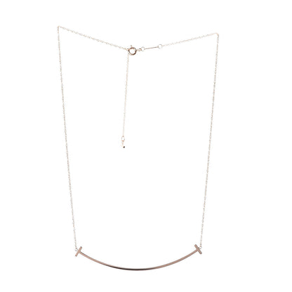 Tiffany 18K Rose Gold T Smile Pendant Necklace 3 of 6