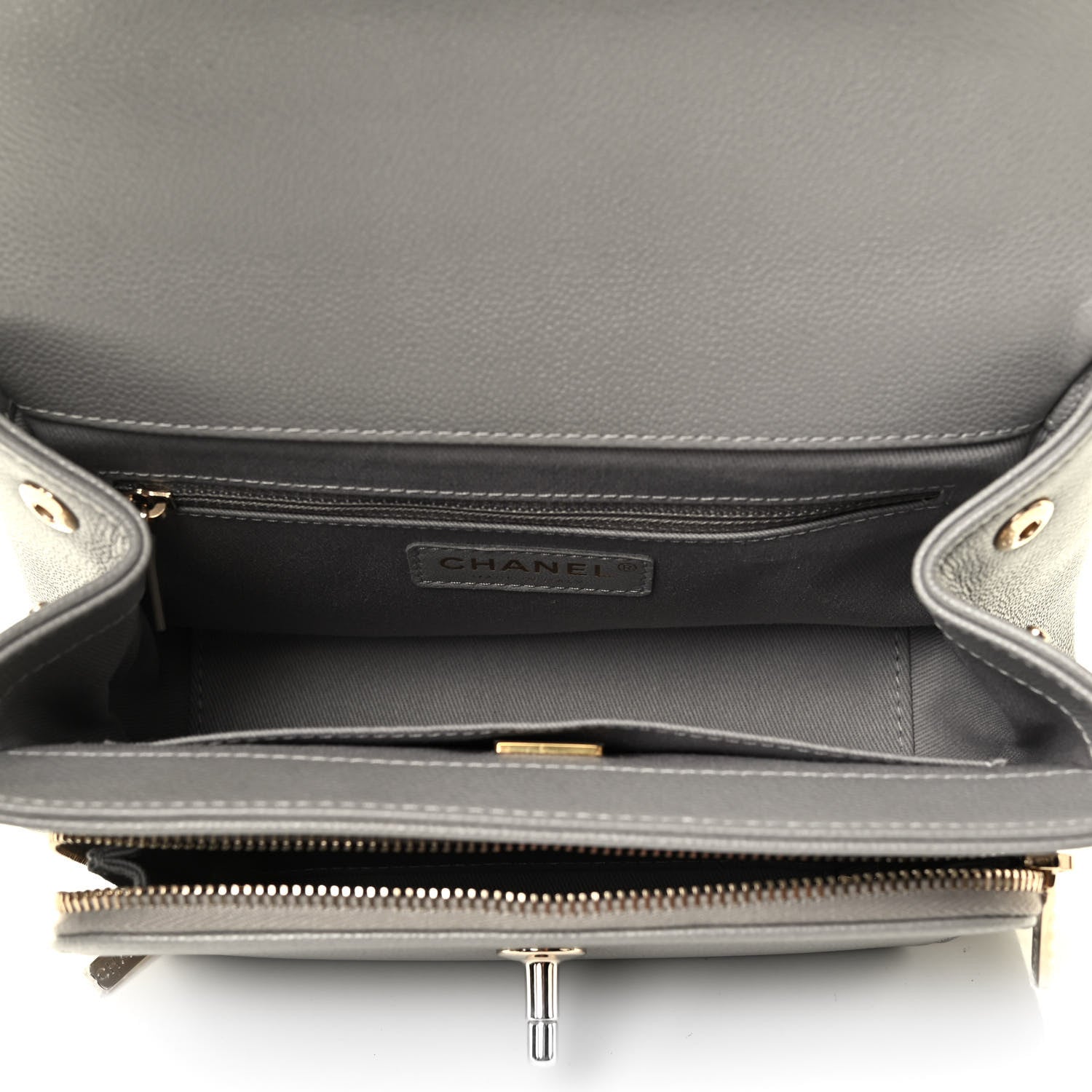 Chanel Caviar Quilted Medium Business Affinity Flap Grey 5 of 9