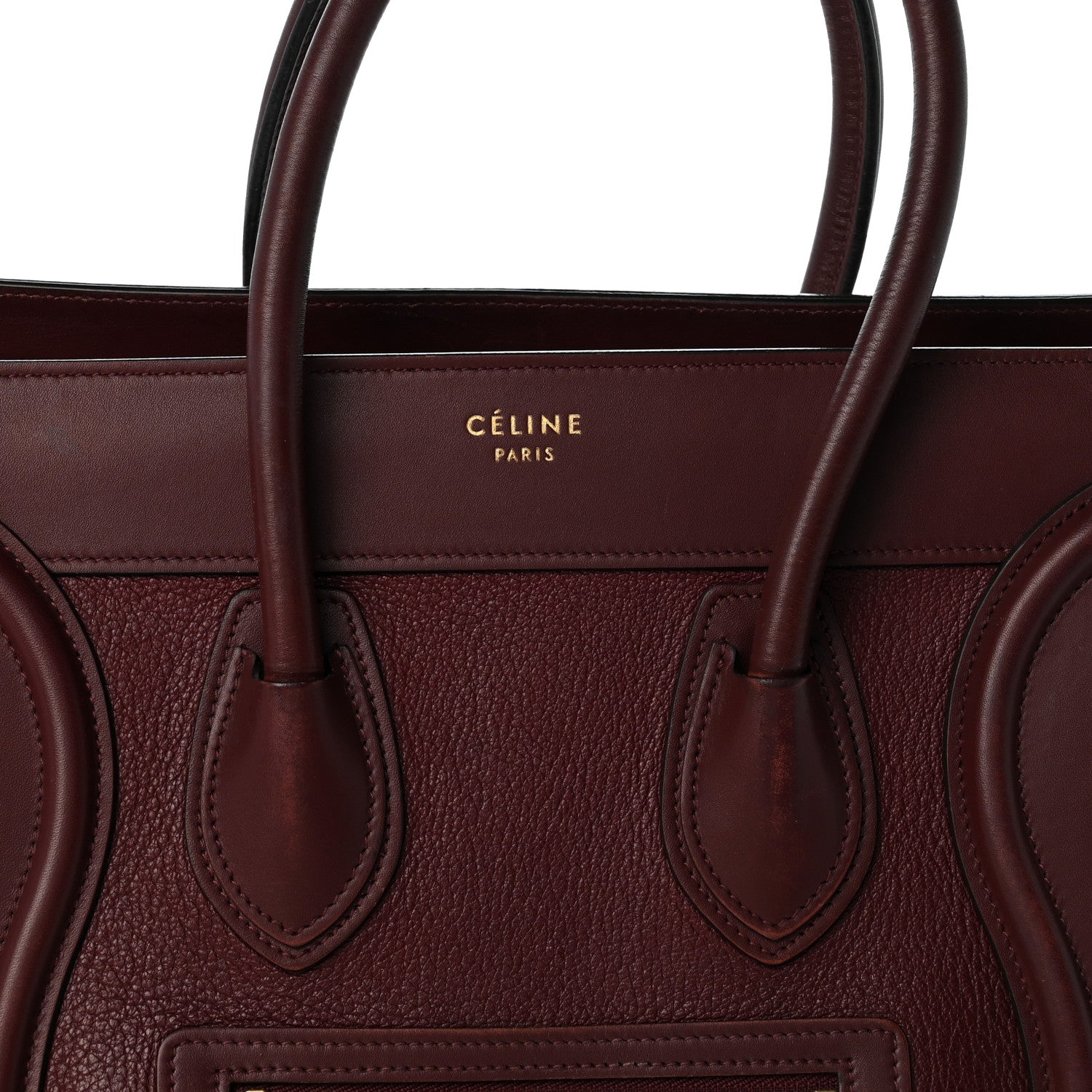 Celine Goatskin Calfskin Micro Luggage Burgundy 8 of 13