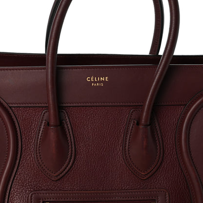 Celine Goatskin Calfskin Micro Luggage Burgundy 8 of 13