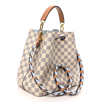 Louis Vuitton Damier Azur Braided Neonoe MM Blue 2 of 8