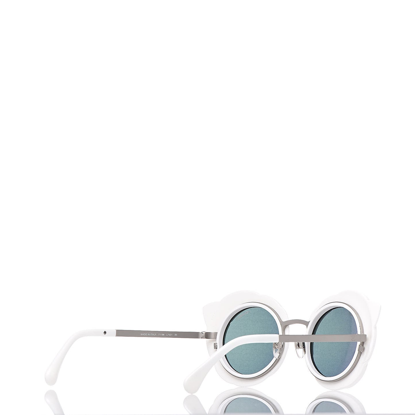 Round Camellia Sunglasses 71198 White