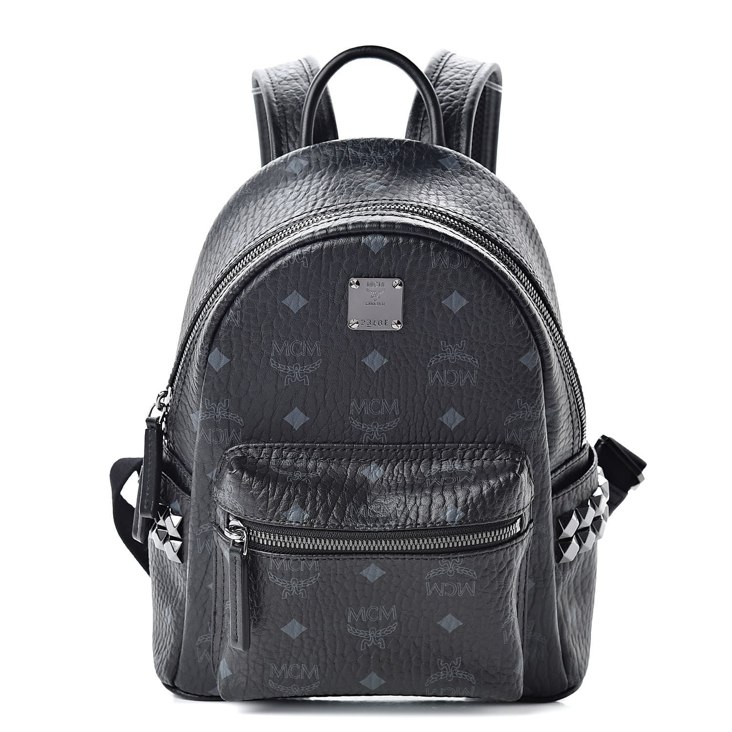 MCM Visetos Side Stud Mini Stark Backpack Black 1 of 11