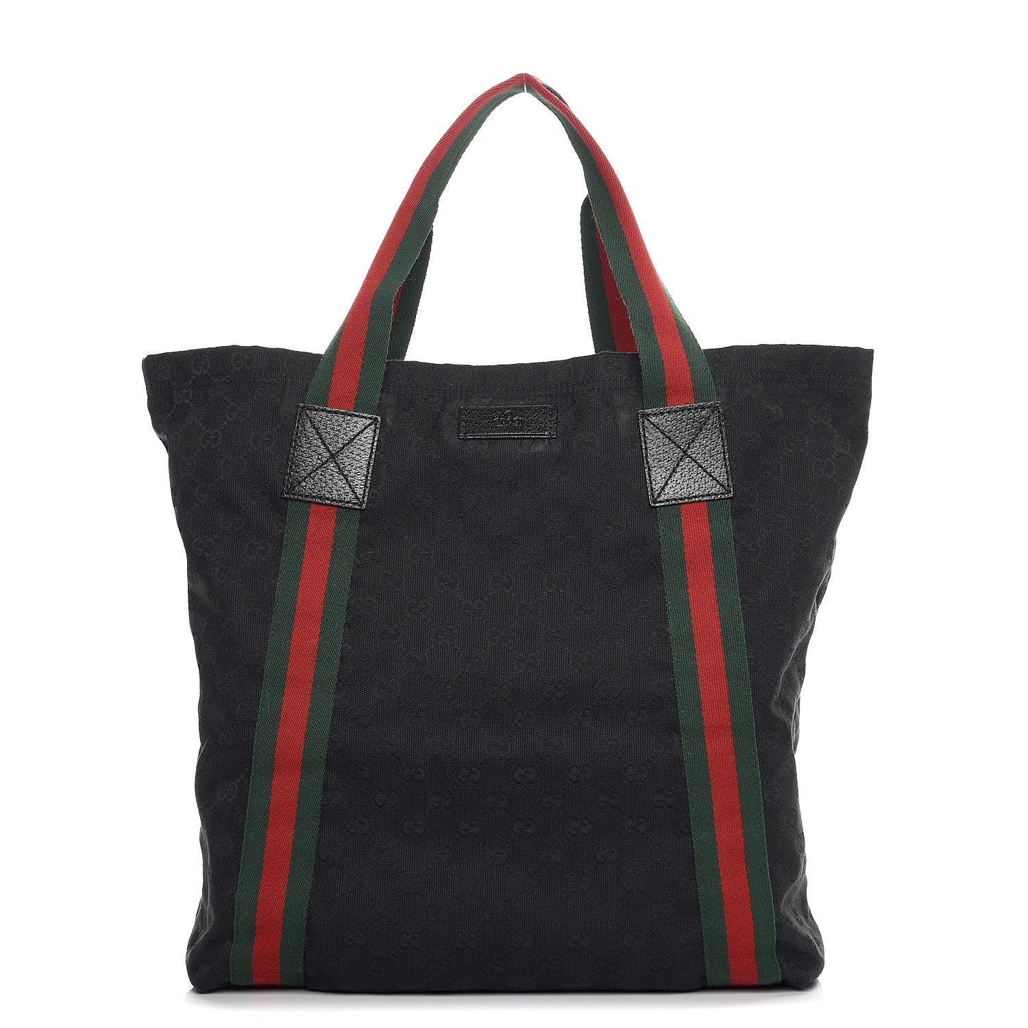 Gucci GG Monogram Medium Web Handle Vertical Tote Black 1 of 7