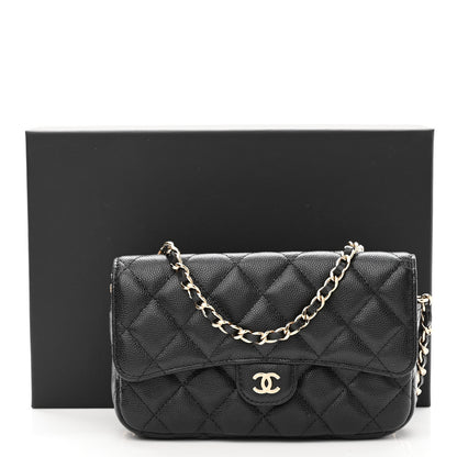 Chanel Caviar Quilted Flap Phone Holder With Chain Black 13 of 13