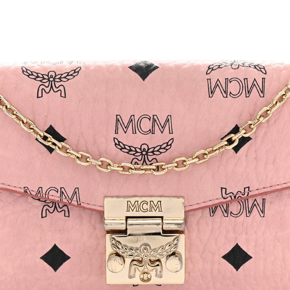 MCM Visetos Large Patricia Wallet On Chain Soft Pink 7 of 12