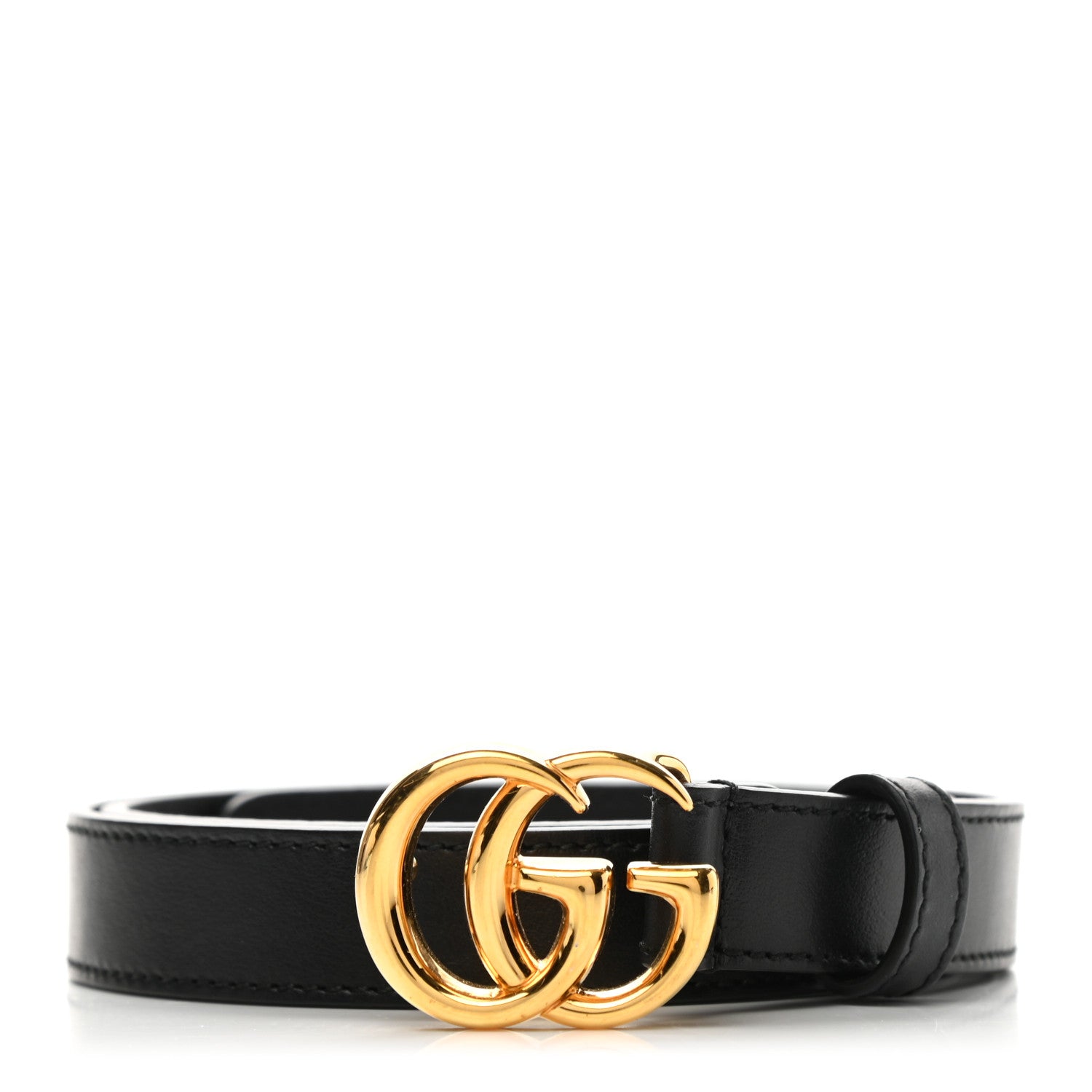 Gucci Plutone Calfskin Double G 20mm Belt 75 30 Black 1 of 6