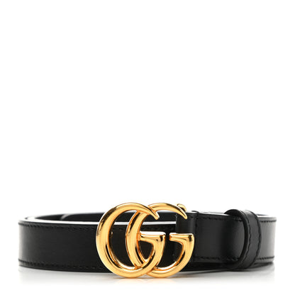 Gucci Plutone Calfskin Double G 20mm Belt 75 30 Black 1 of 6