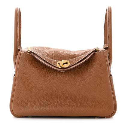 Hermes Taurillon Clemence Lindy 26 Gold 1 of 11