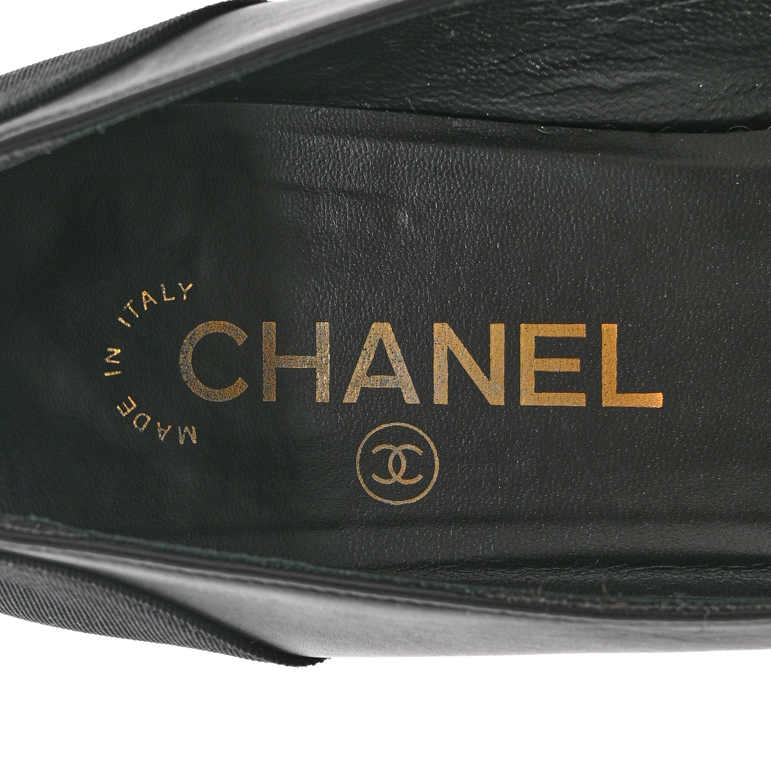 Chanel Lambskin Patent Cap Toe Low Heel Chain Pumps 37.5 Black 6 of 10