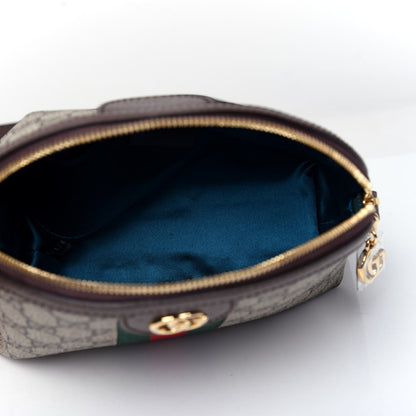Gucci GG Supreme Monogram Textured Dollar Calfskin Web Small Ophidia Dome Shoulder Bag Beige Ebony New Acero 5 of 10