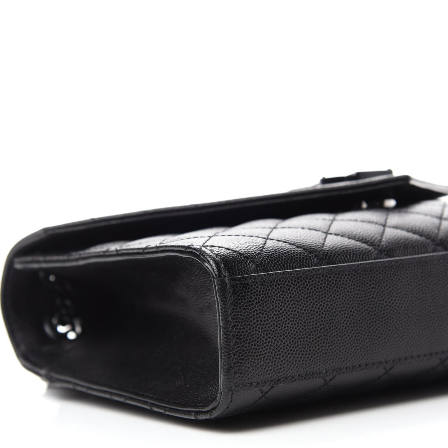 Grain De Poudre Textured Mixed Matelasse Triquilt Medium Monogram Satchel Black