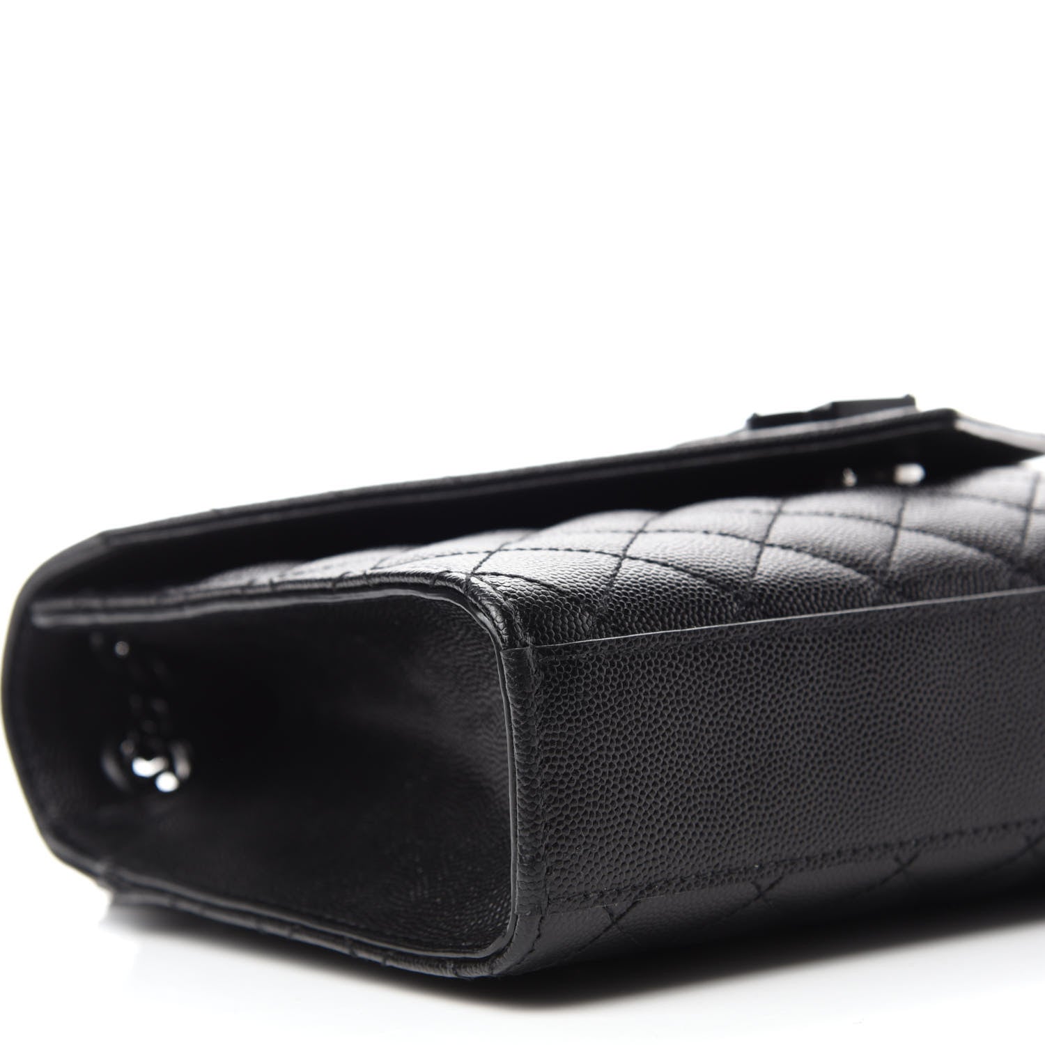 Saint Laurent Grain De Poudre Textured Mixed Matelasse Triquilt Medium Monogram Satchel Black 6 of 12
