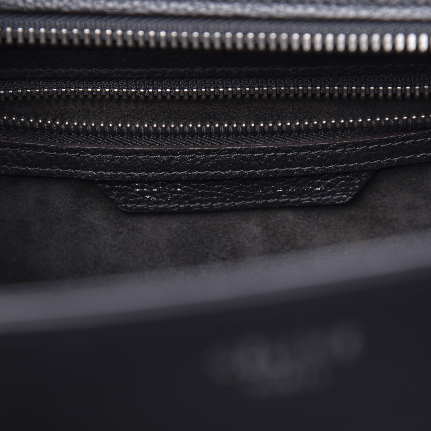 Celine Drummed Calfskin Micro Luggage Black 6 of 9