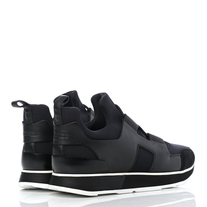 Hermes Technical Canvas Calfskin Goatskin Womens Player Sneakers 37 Black 3 of 4