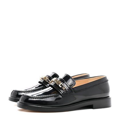 Chanel Shiny Calfskin Logo Loafers 38 Black 3 of 9