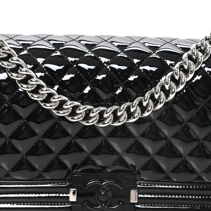 Chanel Patent Calfskin Quilted Medium Plexiglass Boy Flap Black 8 of 10