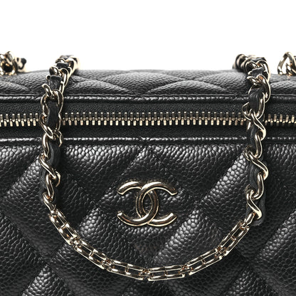 Chanel Caviar Quilted Small Tiny CC Vanity Case With Chain Black 9 of 11