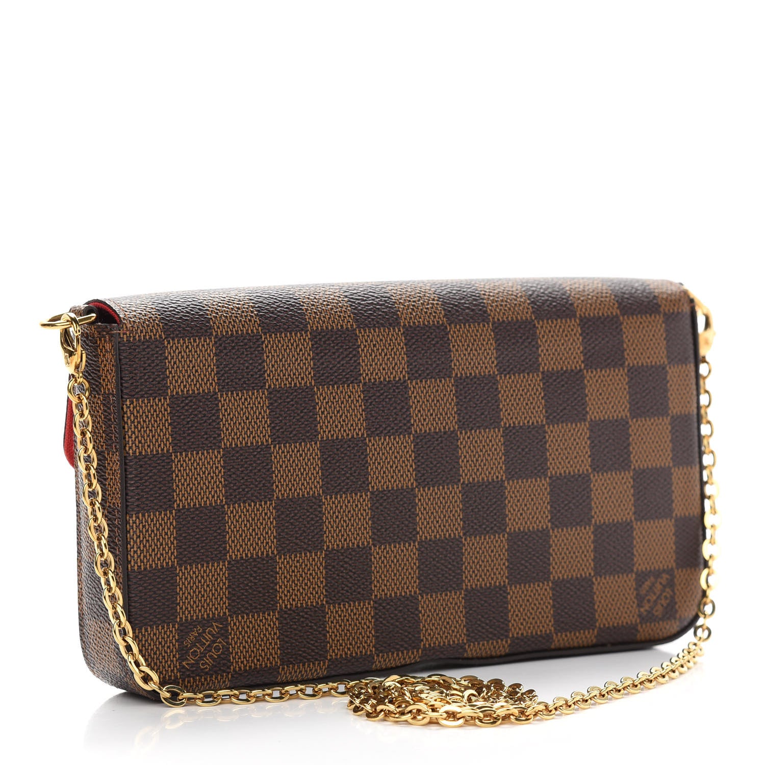 Louis Vuitton Damier Ebene Pochette Felicie Chain Wallet 4 of 14