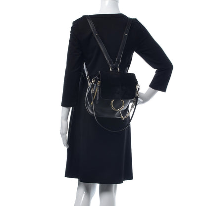 Chloe Suede Calfskin Small Faye Backpack Black 2 of 13