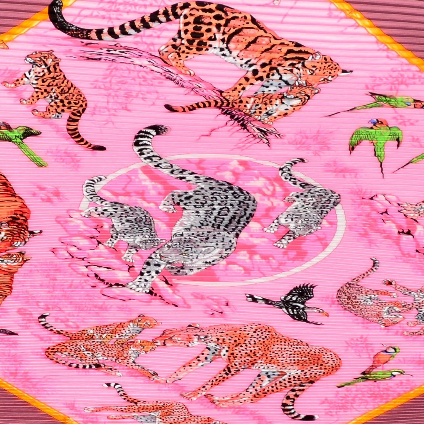 Silk Plisse Tendresse Feline Scarf 90