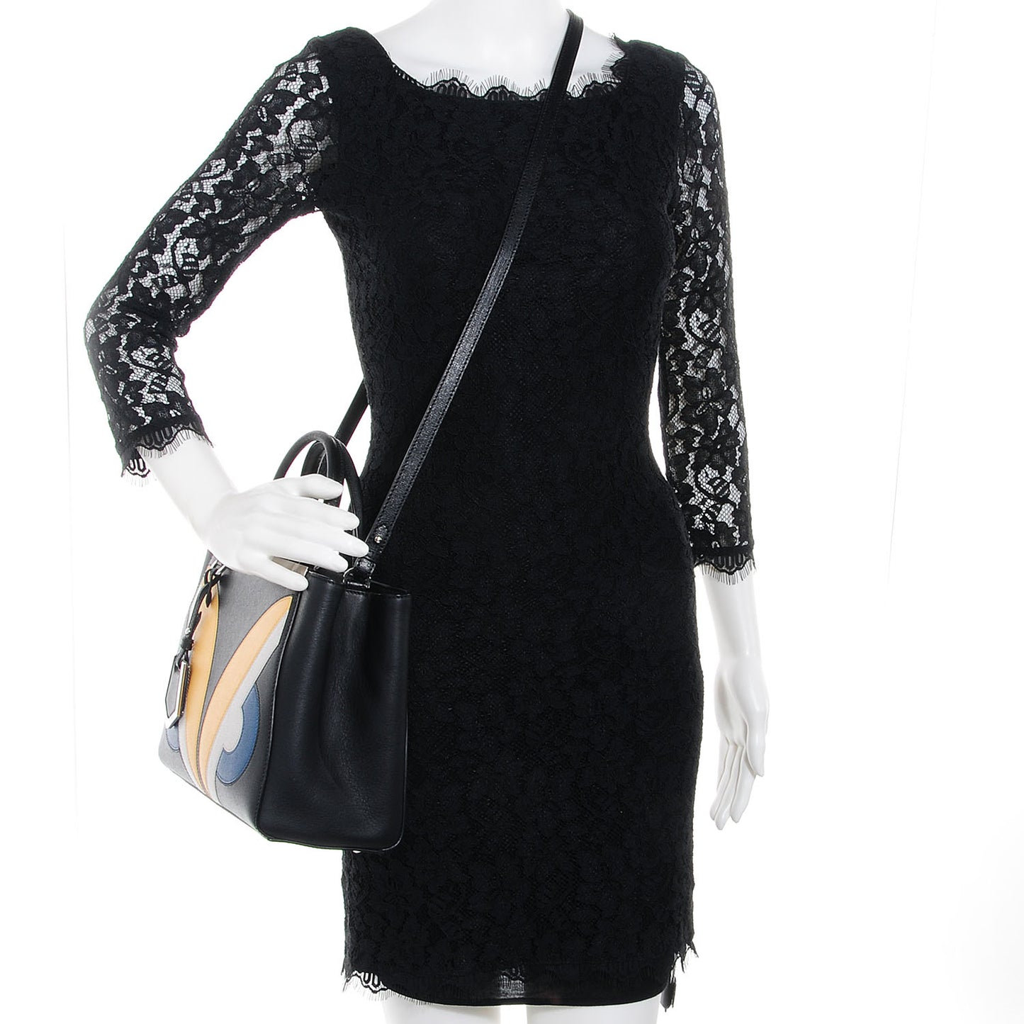 Saffiano Monster Colorblock Petite 2Jours Tote Black