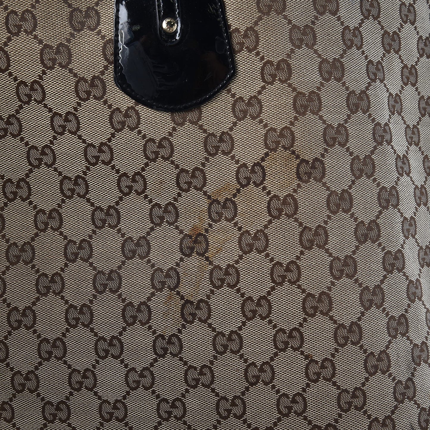 Monogram Patent Trim Tote Black