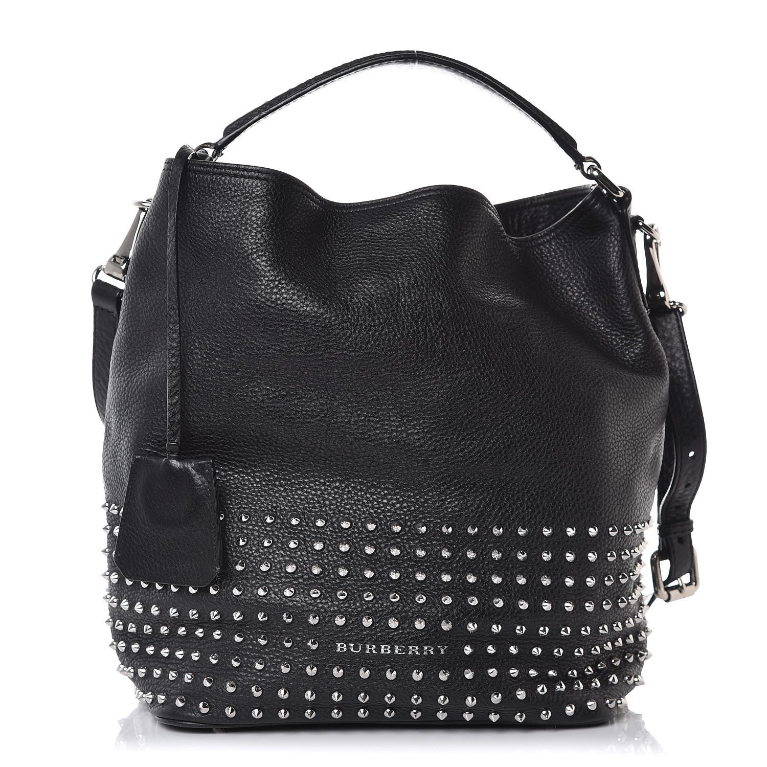 Burberry Calfskin Studded Medium Susanna Hobo Black 1 of 9