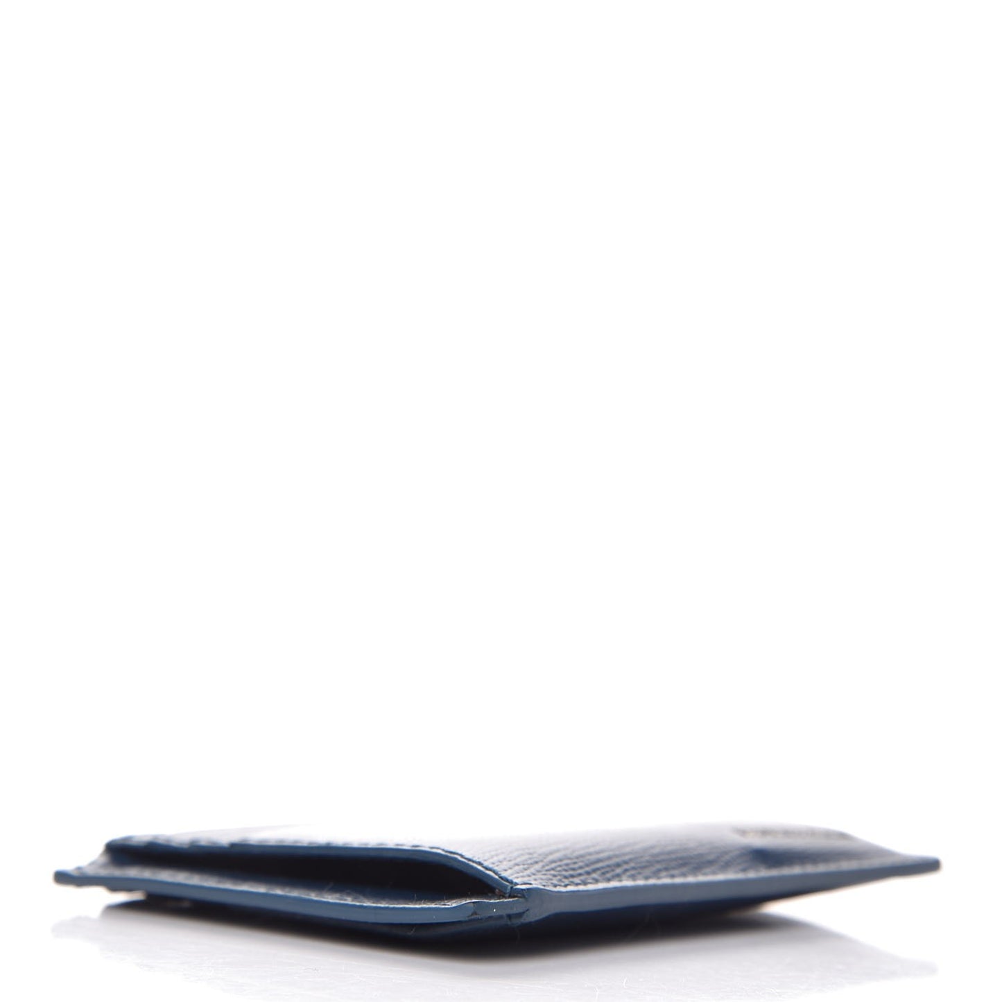 London Grainy Calfskin Bernie Credit Card Case Mineral Blue
