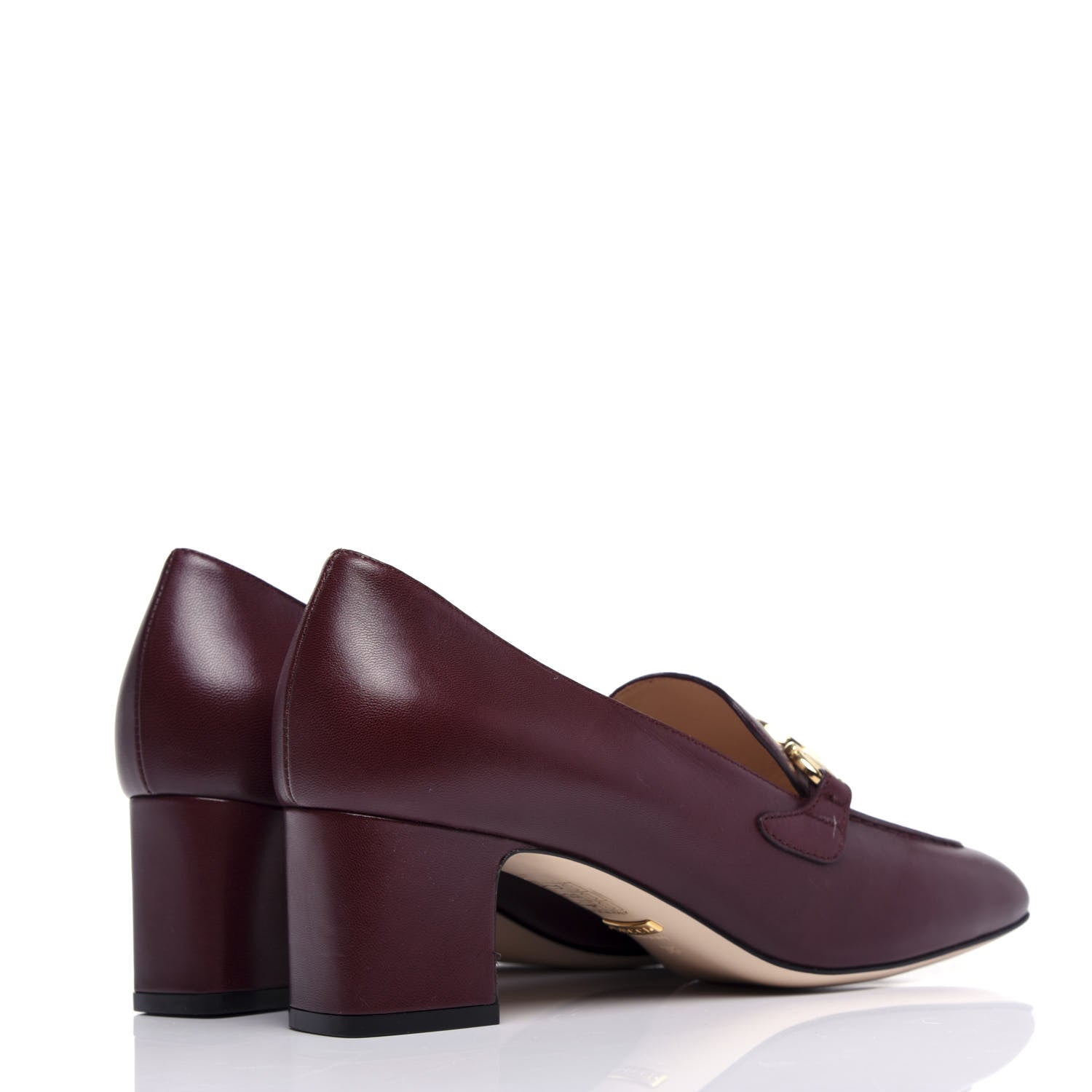 Gucci Malaga Kid Zumi Mid Heel Loafers 38 Vintage Bordeaux 4 of 11
